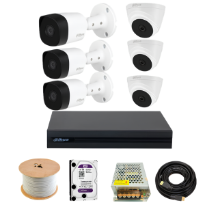 Trọn bộ camera quan sát Dahua 2.0MP 6 Camera HAC-B1A21P