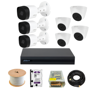 Trọn bộ camera quan sát Dahua 2.0MP 7 Camera HAC-T1A21P