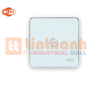 Công tắc thông minh 1 gang vuông viền bạc Javis JS1C-EU-W-F