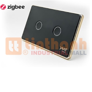 Công tắc thông minh 2 gang mặt kính lõm Javis JS2C-US-ZB-BF